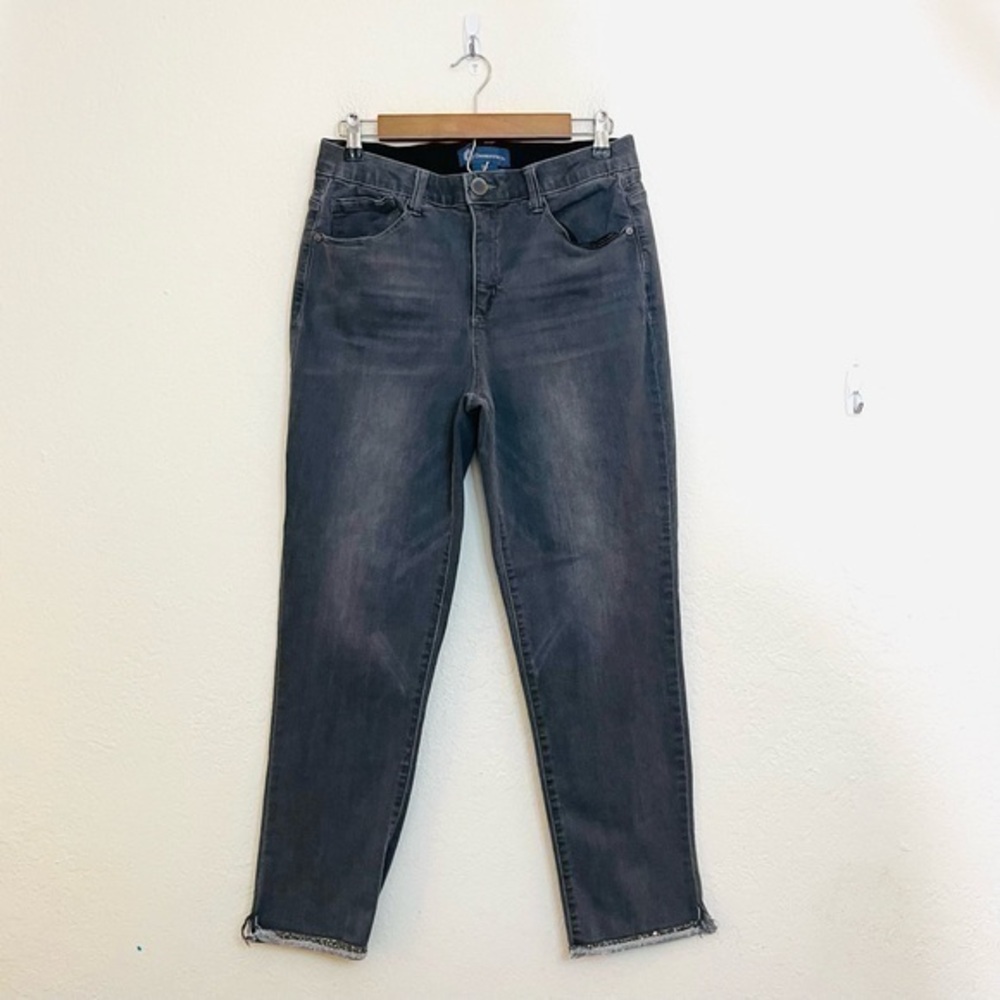 Democracy High Rise Jeans 10 Gray/Black Stretch Pockets